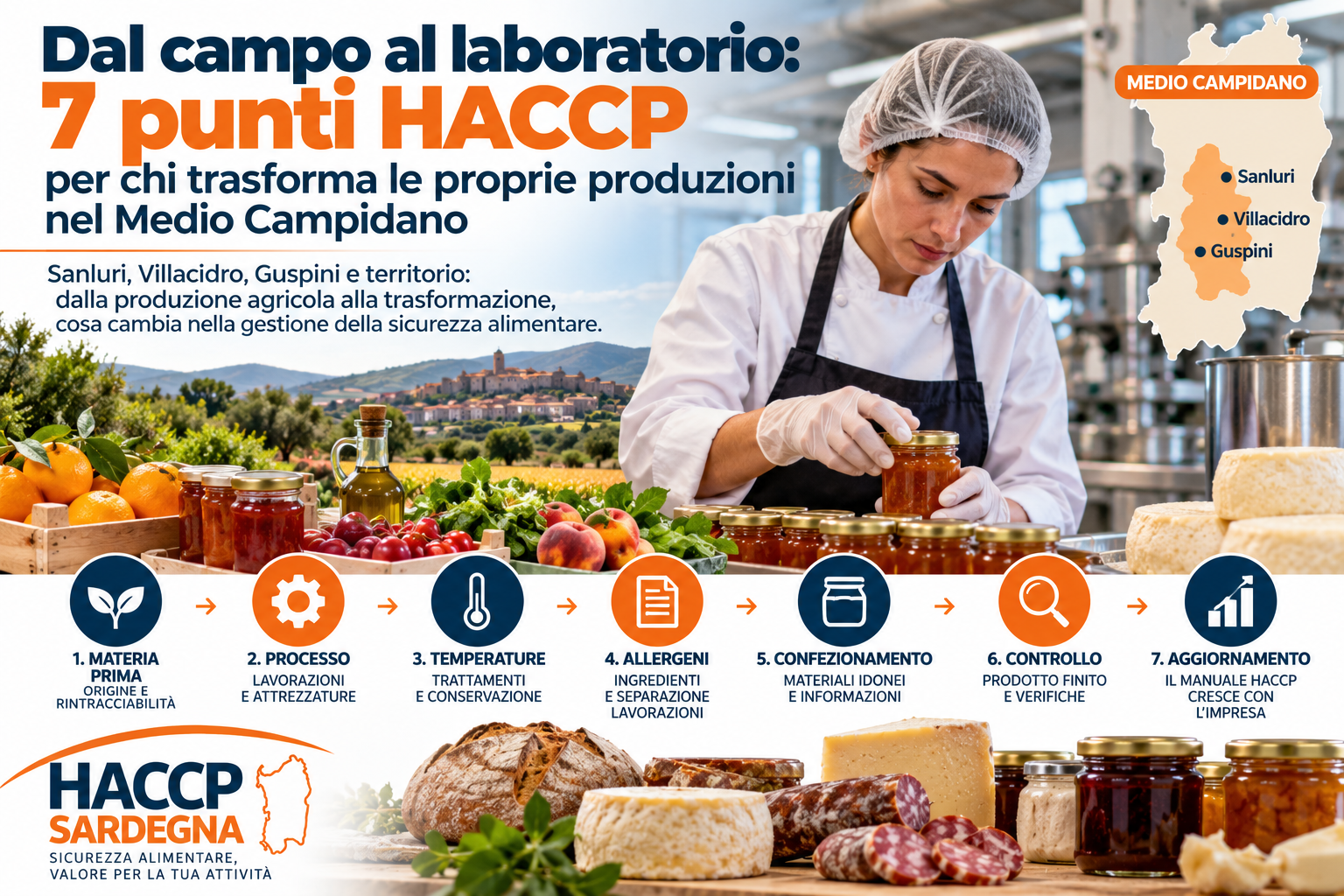 Dal campo al laboratorio: 7 punti HACCP per chi trasforma le proprie produzioni nel Medio Campidano