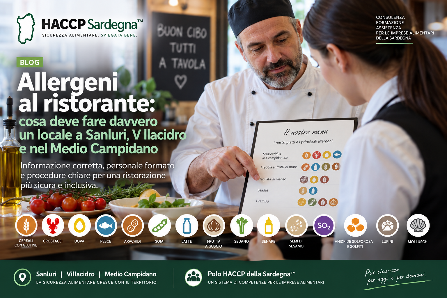 Allergeni al ristorante: cosa deve fare davvero un locale a Sanluri, Villacidro e nel Medio Campidano