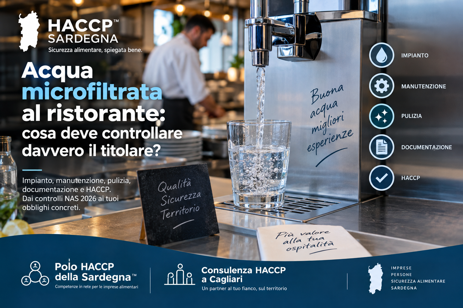 Acqua microfiltrata al ristorante: cosa deve controllare davvero il titolare?